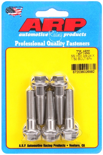 3/8-24 x 1.500 hex 7/16 wrenching SS bolts