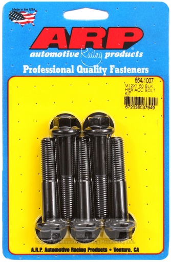 M12 x 1.50 x 60 hex black oxide bolts
