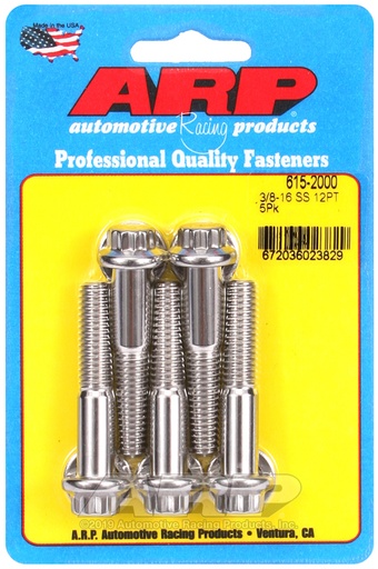 3/8-16 x 2.000 12pt 7/16 wrenching SS bolts