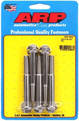 3/8-16 x 3.000 hex 7/16 wrenching SS bolts