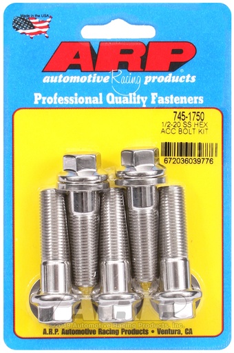 1/2-20 x 1.750 hex SS bolts