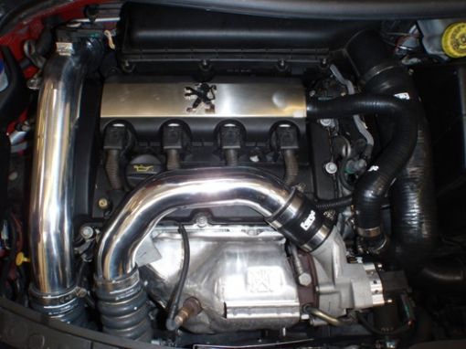 Kit durites aluminium Turbo + coupleurs silicone pour Peugeot 207 GTI et Citroen DS3 turbo - (Durite Rouge)