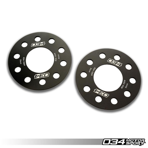WHEEL SPACER PAIR, 5MM, AUDI 5X112MM WITH 66.5MM CENTER BORE