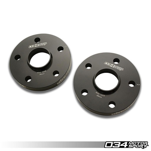 WHEEL SPACER PAIR, 20MM, AUDI/VOLKSWAGEN 5X112MM WITH 57.1MM CENTER BORE